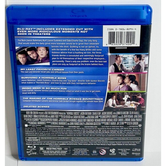 Horrible Bosses (Totally Inappropriate Edition) Blu-ray. Used. Played & Tested. - Picture 2 of 3